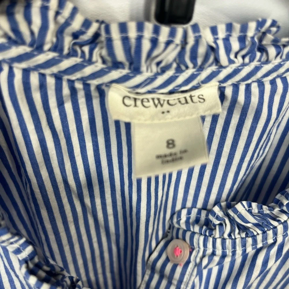 Crewcuts Blue and White Striped Dress Girls Size 8